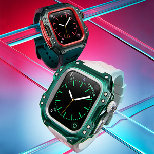 Tốt Nhất Bán Trong Suốt Trường Hợp <span class=keywords><strong>Mod</strong></span> Kit Đối Với Apple Ban Nhạc Đồng Hồ 45Mm 44Mm 9 8 7 6 5 Sông Băng Trường Hợp Ban Nhạc Cao Su Cho IWatch Sang Trọng Bộ - Product Image 2