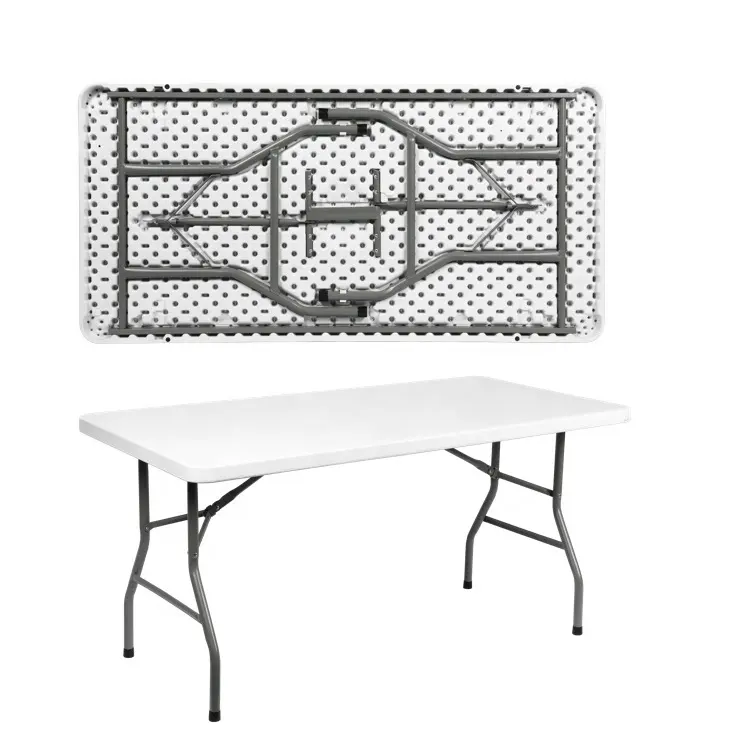 工場長方形プラスチックポータブル折りたたみ白い折りたたみテーブルポータブル折りたたみテーブルと椅子