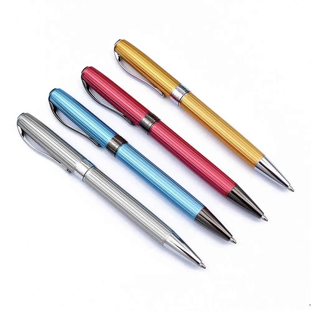 High quality cartridge gift pens for office stationery customized logo metal ball pens