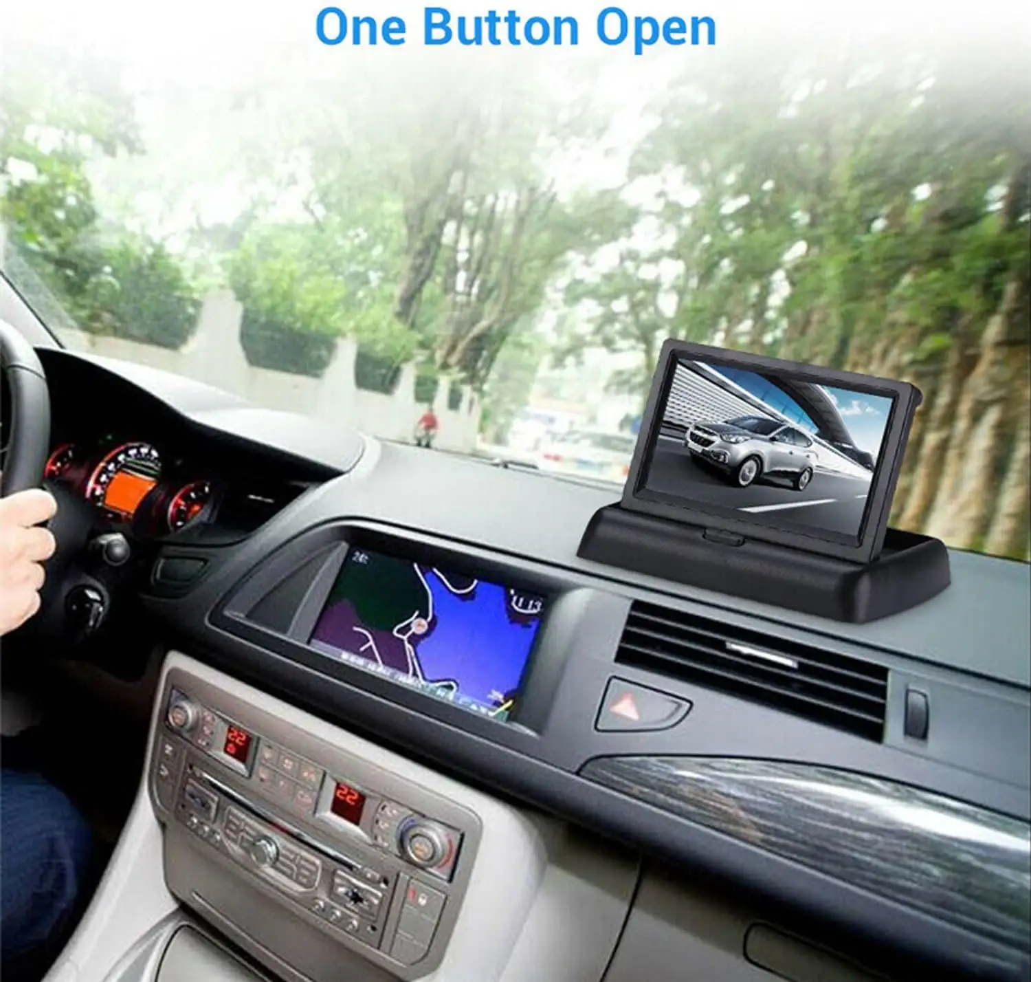 Автомобильный автомобиль, Маленький цифровой 5-дюймовый экран монитора, складной, HitCar