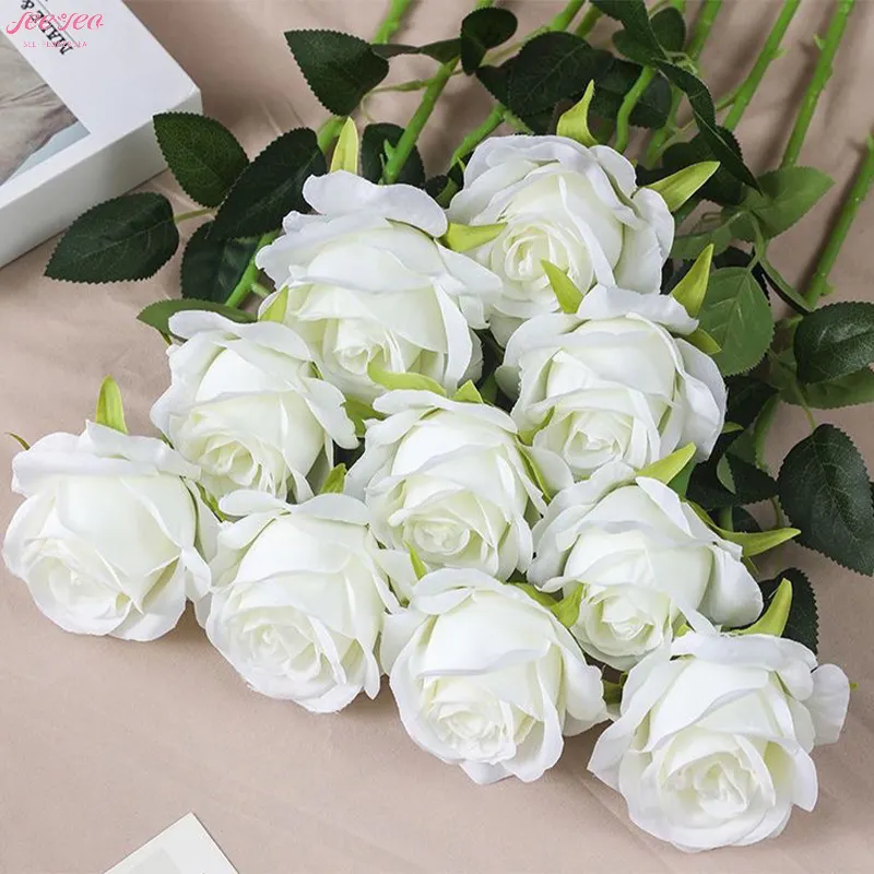 Ramos de rosas de lujo al por mayor de Amazon 2024, flores sueltas eternas artificiales para interior del hogar, otras decoraciones florales.