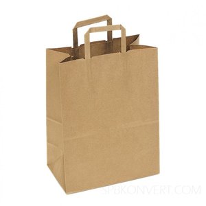 Toptan geri dönüşümlü düz Kraft kağıdından poşet gıda ambalaj alışveriş kağıt torbalar kolu ile - Product Image 1