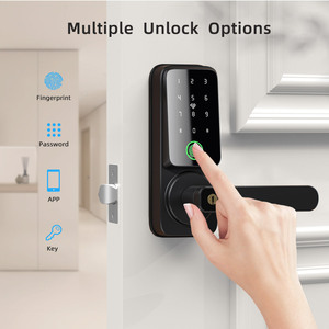 Ttlock กุญแจล็อคอัจฉริยะพร้อมที่จับวัสดุโลหะผสมสังกะสีปลดล็อคทางกุญแจบัตร IC สแกนลายนิ้วมือสำหรับบ้านและโรงแรมสำนักงานโรงเรียน - Product Image 3