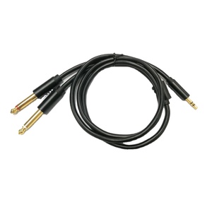 Cabo y 3.5mm 1/8 "para smartphone e computador, alto-falantes amplificador com duas entradas e cabo y 6.35mm, 1/4" ts mono