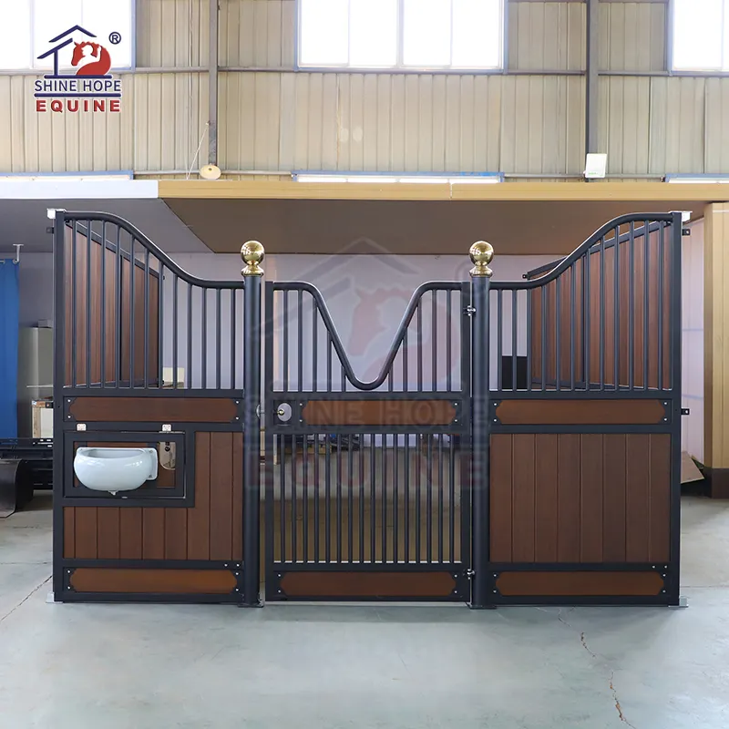 Puerta de Granero estándar de acero por inmersión en caliente, marco de habitación de caballos, solo caja estable modular, establo de caballos