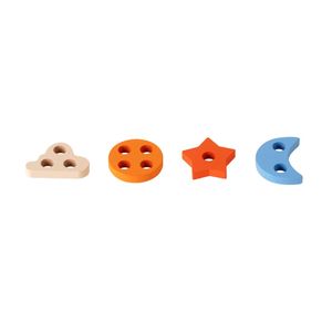Ahşap sütun yapı taşları için çocuk bulmacaları erken eğitim şekli biliş eşleştirme el-göz koordinasyonu geyik oyuncak ayı - Product Image 2