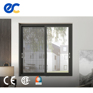 Ventana corredera lateral estrecha con tendedero, persianas eléctricas integradas, ventanas corredizas de vidrio de aluminio - Product Image 1