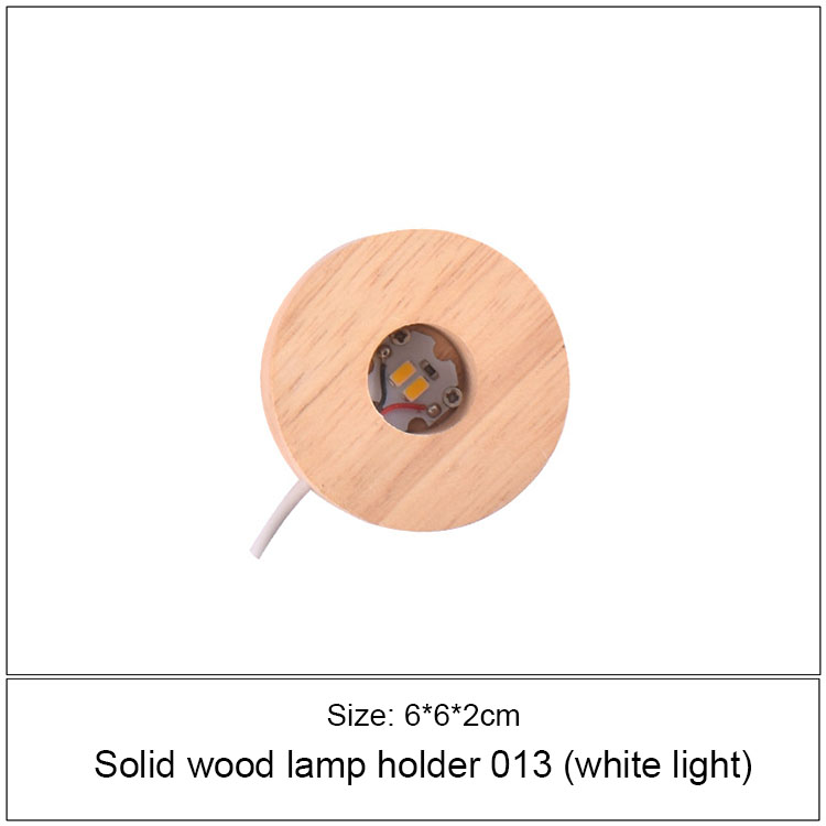 Support de lampe en bois massif (lumière blanche 6*2)