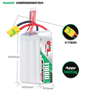 GNB GAONENG 11000mAh 6S 22.2V 70C 140C xtrc bağlayıcı RC LiPo pil RC araba için büyük Drone FPV RC tekne yumuşak paketi uçak - Product Image 3