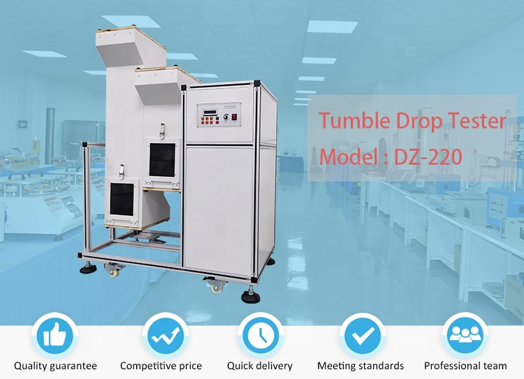 ZONHOW DZ-220 phone case tumbling barrel test machine, double drum drop test equipment, drop tester factory good price