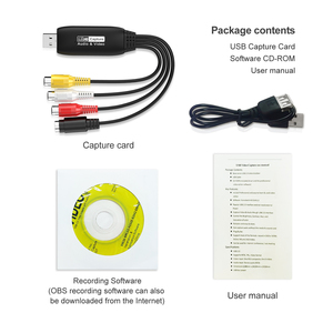 Tarjeta de captura de video de alta definición 1080P USB RCA Entrada AV y equipo de salida USB para cámara y computadora portátil