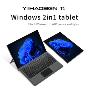 Win11一台上网本T1 2合1平板电脑，带键盘13英寸奔腾金8505涡轮增压最大4.4千兆赫电脑笔记本电脑