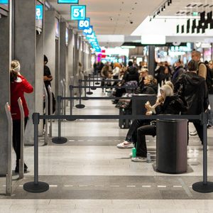 Sabuk kendali kerumunan keamanan, sabuk pengatur antrean Bank pos antrean dengan sikat penahan antrean perak - Product Image 6