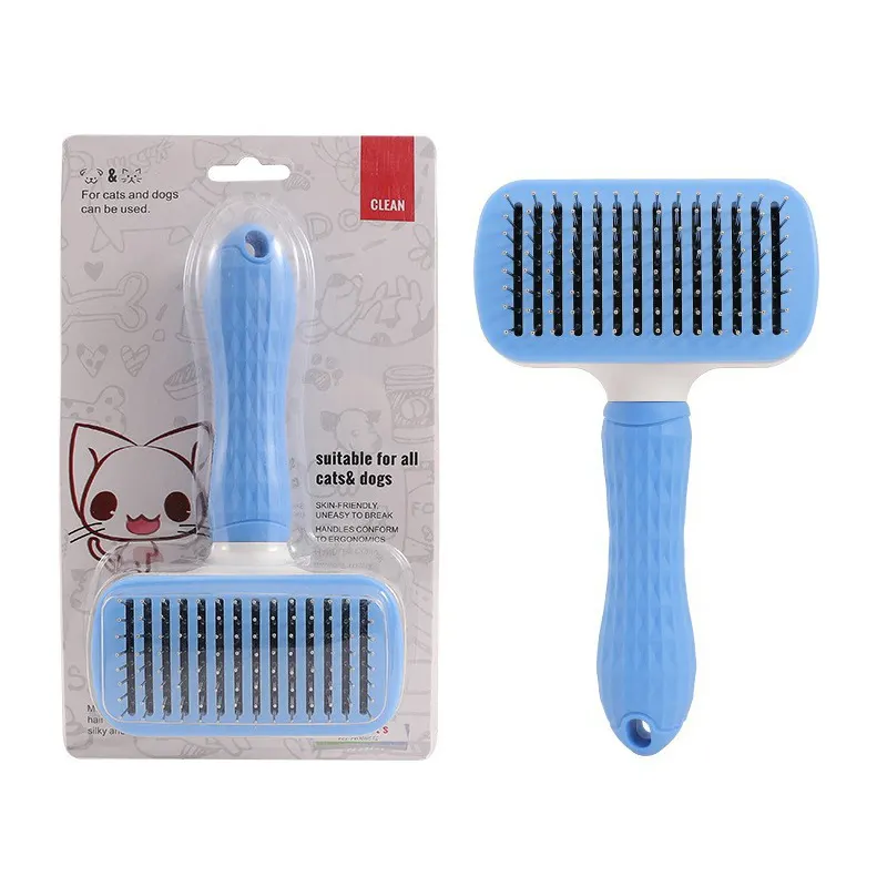 Pet Grooming Brush Auto Limpeza Automaticamente Dog Cat Slicker Brush Remover Dog Hairs Pet Comb