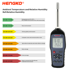 HENGKO HG972 Multifunción Termómetro de mano Higrómetro Registrador de datos de temperatura y humedad Medidor con interfaz USB
