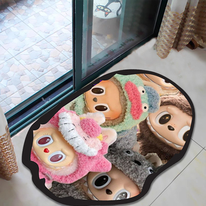 Cute 3D Printed Velvet Novelty Anime Rug Die-cut Washable Polyester Bedroom Rug for Living Room Decor Home Custom Carpet <strong>Mats</strong>