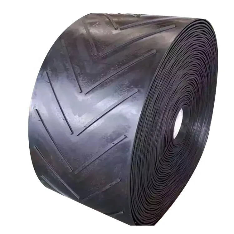 Customized Industrial V-shaped EP Polyester Ribbed Pattern Chevron Rubber Conveyor Belt Price