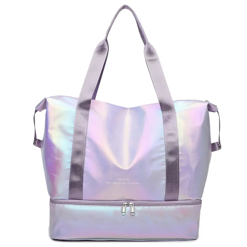 2024 dame luxe brillant pliable voyage sac de sport plusieurs couleurs résistant à l'eau sacs de week-end pour les femmes