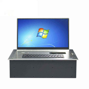 Hidden Scroll up Paperless conferência sistema motorizado LCD Monitor Lift com microfone para videoconferência e votação