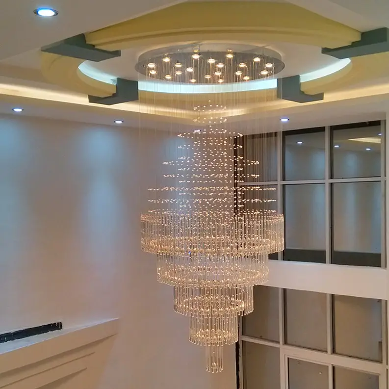 Grand plafonnier décoratif en cristal de style européen moderne, luminaire décoratif de plafond, idéal pour un restaurant ou un hôtel
