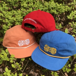 Sombreros personalizados de 5 paneles no estructurados, gorras de Camper con bordado de logotipo, gorra Snapback de perfil bajo con cuerda