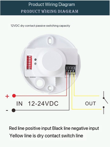 Interruptor inductivo con sensor de microondas de CC de contacto seco de 12V y 24V, interruptor inductivo con control de luz y temporizador, sensor de movimiento - Product Image 4