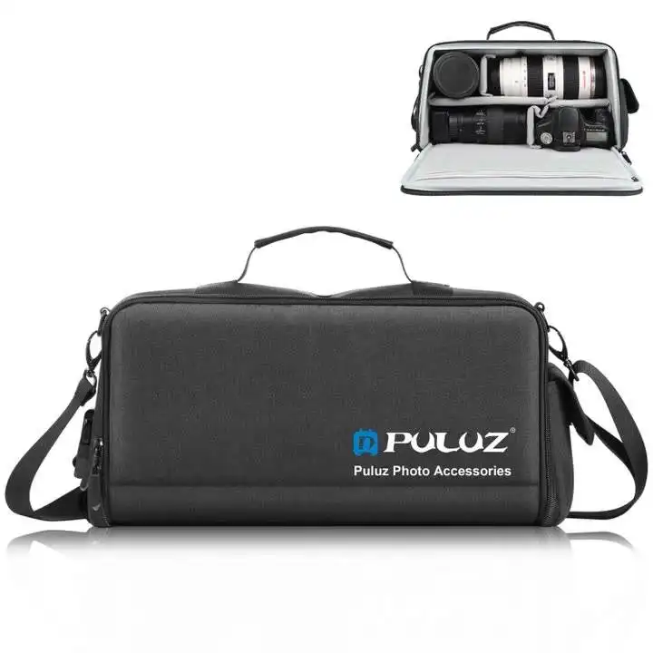 Orijinal fabrika kaynakları kamera çantası omuz PULUZ kamera DSLR Crossbody omuzdan askili çanta dijital depolama Lens kamera çantası ve durumlarda