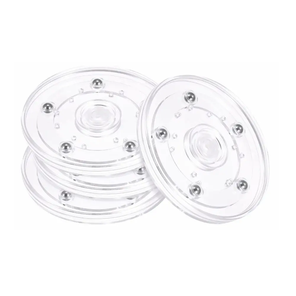 Plato giratorio de plástico transparente, placa giratoria de acrílico con rodamiento de bolas, 4, 6, 8 y 9 pulgadas