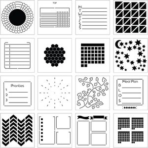 Giấy Nến Kế Hoạch Di Động-Giấy Nến Nhật Ký Hình Vuông Nhỏ X16 Với Các Mẫu Cho Máy Theo Dõi Thói Quen, Lịch, Danh Sách Kiểm Tra, Bữa Ăn Pla - Product Image 1