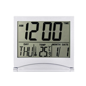Digitaler Reise wecker Batterie betriebener faltbarer Kalender & Temperatur & Timer LCD-Uhr mit Schlummer modus - Product Image 5