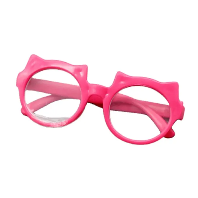 Vendita calda 8cm di plastica su misura di moda ragazzi ragazze a forma di gatto occhiali da sole per bambini bambola