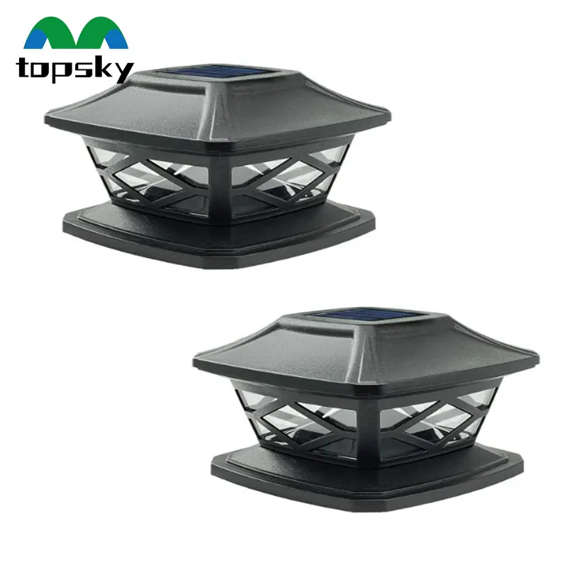 Bài hat Đèn năng lượng mặt trời 2 PK mát trắng LEDs ngoài trời boong đèn phù hợp với 4x4 5x5 6x6 bài viết bằng gỗ không thấm nước cho boong, Patio, vườn,