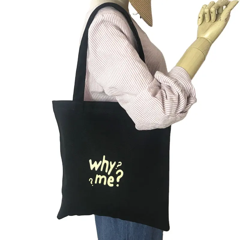 Nuevo bolso de compras de lona de moda japonesa para mujer, bandolera portátil de un solo hombro para estudiantes con diseño de letra impresa