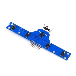 Aismartlink Módulo de sensor de rastreo de 5 canales Detector infrarrojo IR Línea de seguimiento Módulo de sensor de evitación de obstáculos - Product Image 1