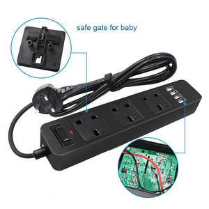 Manufacturer Direct Sale 4 USB Port 3 Outlet Power <strong>Socket</strong> <strong>Switch</strong> Universal Plug <strong>Socket</strong> <strong>Multi</strong> <strong>Socket</strong> Plug - Product Image 2
