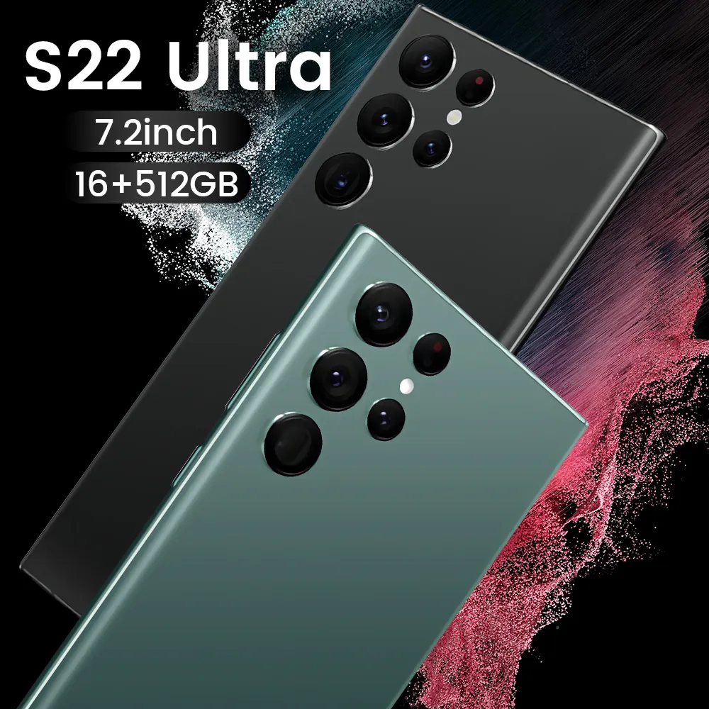 S22 + ULTRA Original 12Gb + 512Gb ปลดล็อกด้วยใบหน้า Android 11.0โทรศัพท์มือถือสมาร์ทโฟน