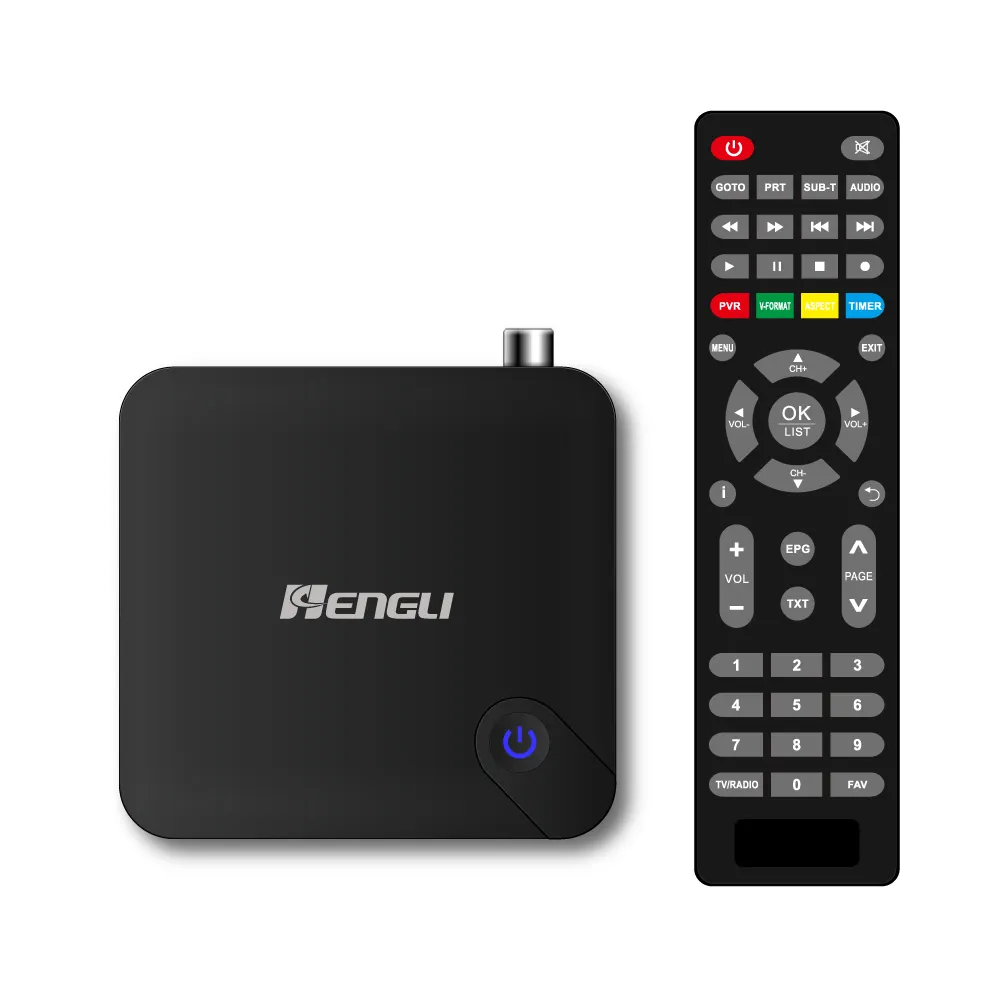 HENGLI Custom dvbt2 S905Y4 Linux sistema set-top box Dvb-t2 4k AC4 smart tv box con LOGO