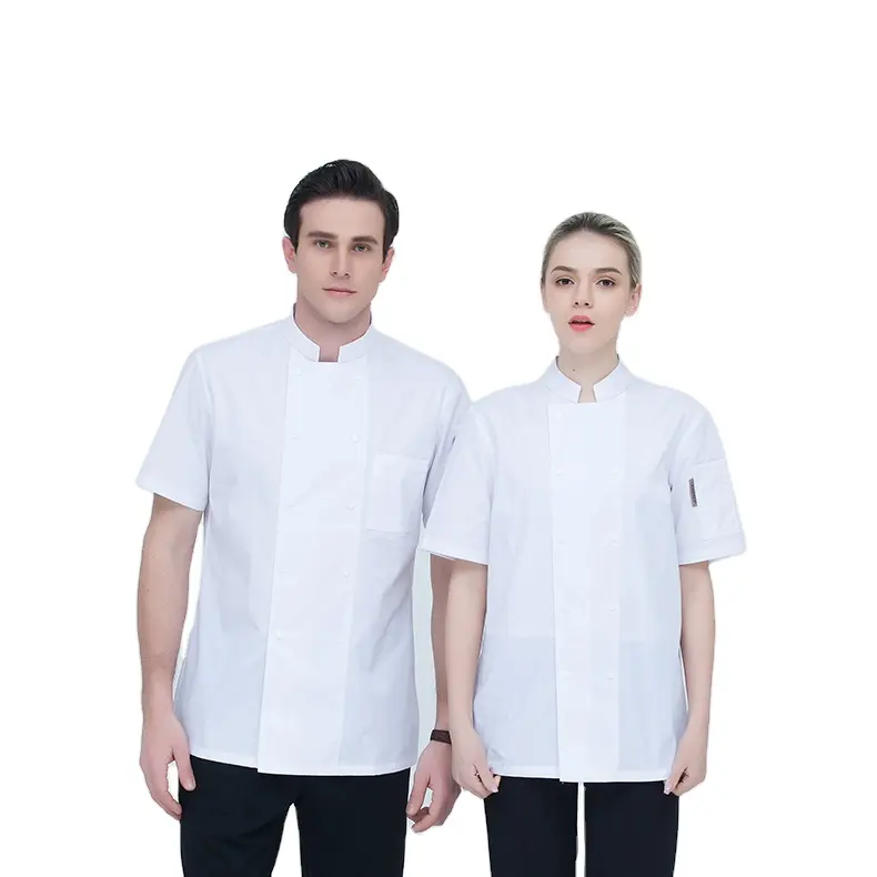 Manica corta Chef abbigliamento uniforme cameriere giacca da lavoro uniforme professionale tuta vestito ristorante cucina cucina cuoco cappotto