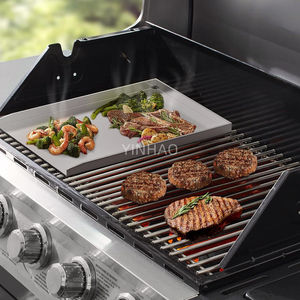 Buiten Grillfornuis Koken 15.75X11.8 Inch Zware Roestvrijstalen Grillpan Grillplaat Vlakke Bovenplaat Met Spatel Set - Product Image 6