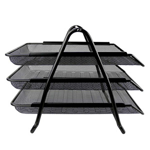 工場卸売オフィカルラックファイル3層金属紙トレイA4棚ファイルラック紙ファイルデスクトップストレージ - Product Image 3