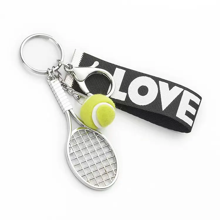 Chaveiros personalizados para mochila esportiva, pingente com acessórios para raquetes de tênis, chaveiro com pingente para raquetes de tênis