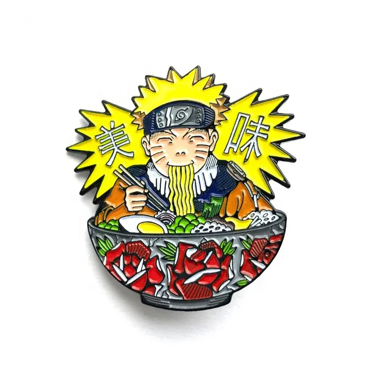 Pin Enamel lembut Pin lencana logam kerajinan logam kartun dengan Glitter Anime mutiara bubuk keras Enamel Pin kerah kustom