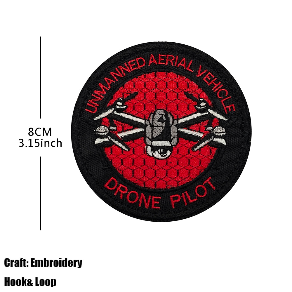 V01785-1 drone rond pilote drone velcro rouge double face