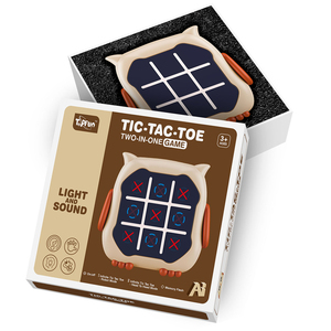Tic Tac Toeゲーム電子ハンドヘルドゲーム、光と音のメモリ成長を備えた2-in-1フクロウの形の旅行玩具無限のボードゲーム - Product Image 3