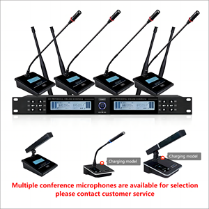 Chuyên nghiệp dài phạm vi nhạy cảm cao UHF Bốn cách đài phát thanh tiếng ồn hủy bỏ kim loại micro không dây - Product Image 4