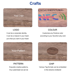 เป็นมิตรกับสิ่งแวดล้อม NFC RFID คีย์การ์ดไม้ที่กำหนดเองรุ่น ISO สำหรับโรงแรมนามบัตรกันน้ำชิปคลาสสิก13.56MHz 125Hz - Product Image 5