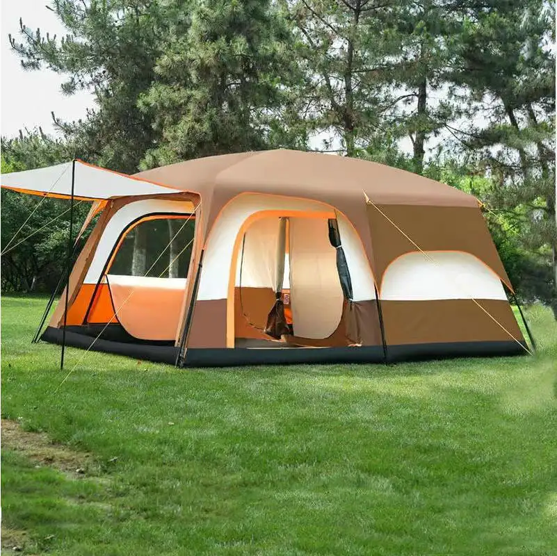 Prix bon marché tente à deux couches pour le plaisir en famille tentes de camping en plein air imperméables 2 pièces