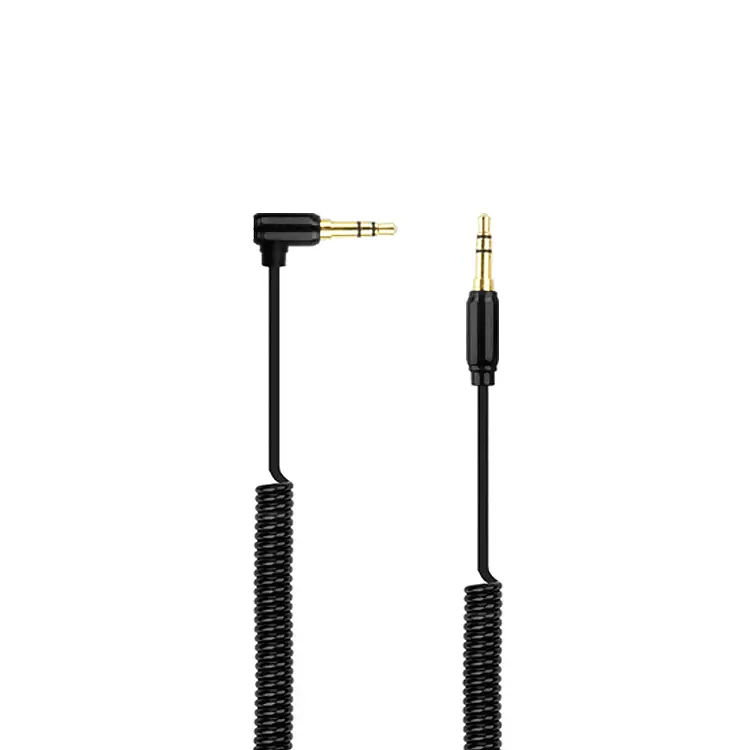 Conector de Cable de Audio auxiliar, 3,5mm, muelle en espiral, chapado en oro, 3,5mm, ESTÉREO