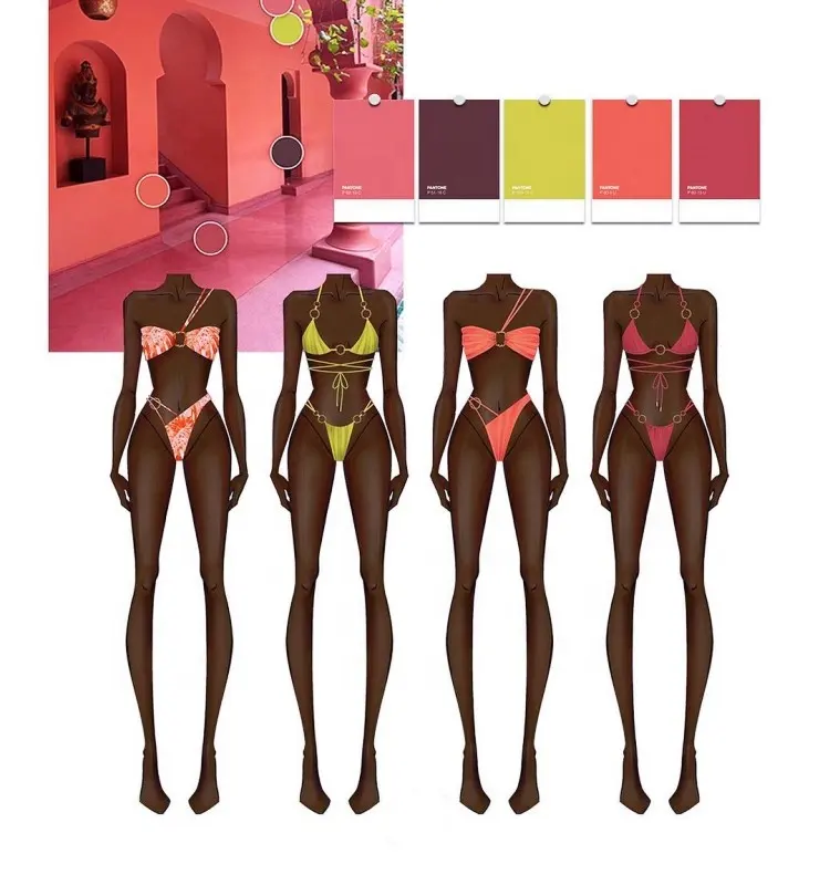 OEM profesyonel mayo Beachwear üreticisi tasarımcı düşük MOQ mayo seti Logo özel tasarım ile kadın Bikini 2023