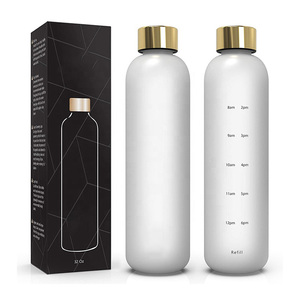 ขวดน้ำ BPA ใช้ซ้ำได้สร้างแรงบันดาลใจขนาด32ออนซ์1ลิตรพร้อมตัวบอกเวลาและตัวเตือนเครื่องดื่มสำหรับเครื่องดื่มที่มีโลโก้ลูกค้า - Product Image 1